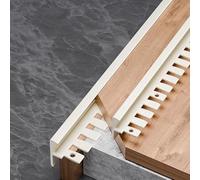 Profilo per gradini, pieghevole, a forma di F, per una protezione sicura dei bordi dei gradini su pavimenti in laminato, parquet e piastrelle