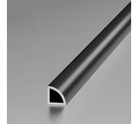 Profilo Per Piastrelle, Modanatura A Quarto Di Cerchio 125 Cm (2 Pezzi) - Protezione Per Bordi In Ceramica Per Piastrelle, Per Bagno, Ufficio(Matte black,20x20mm)