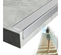 Profilo per Scale 1000 x 50 x 30 mm, Profilo Angolare in Alluminio a Forma di L per Laminato, Piastrelle, Parquet e Molto Altro(Argento)