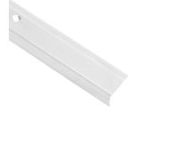Profilo per scale, a forma di L, in alluminio, 90 cm, colore argento, con inserto in plastica antiscivolo, con tasselli e viti per un facile montaggio