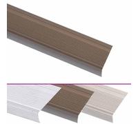 Profilo per scale, a forma di L, in alluminio, 90 cm, marrone, set da 5 pezzi per scale, gradini con nastro biadesivo, ideale per ristrutturazione, risanamento e sicurezza in interni