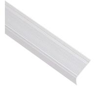 Profilo per scale, a forma di L, in alluminio, antiscivolo, protettivo e decorativo, per scale in legno, cemento e piastrelle, per interni, set da 15 con nastro biadesivo, 100 cm, colore argento