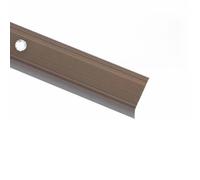 Profilo per scale, forma a L, 15 pezzi, in alluminio, 100 cm, con inserto antiscivolo e fori preforati per un facile montaggio, con tasselli e viti