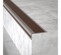 Profilo per Scale in PVC a Forma di L Listello Angolare Profilo per Bordi Scale Listello di Protezione in Plastica Flessibile Protezione Bordi Scale per Gradini/Rampa/Pendenza. ( Color : Brown , Size