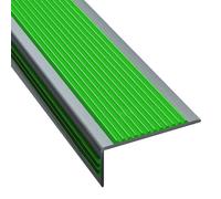 Profilo per Scale Profili Adesivi per Gradini, Profili per Bordi di Gradini in Cemento, Marmo, Piastrelle e Laminato, Copri-gradini in PVC Accoppiato, Tagliabili(Green)