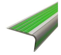 Profilo per Scale Profilo per Gradini in PVC Flessibile con Striscia Luminosa, Profilo Antiscivolo Autoadesivo Personalizzabile, Profilo Gradini Tagliabile per Scale Rivestite in Moquette(Green)