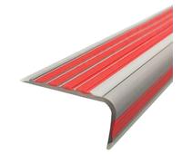 Profilo per Scale Profilo per Gradini in PVC Flessibile con Striscia Luminosa, Profilo Antiscivolo Autoadesivo Personalizzabile, Profilo Gradini Tagliabile per Scale Rivestite in Moquette(Red)