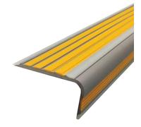 Profilo per Scale Profilo per Gradini in PVC Flessibile con Striscia Luminosa, Profilo Antiscivolo Autoadesivo Personalizzabile, Profilo Gradini Tagliabile per Scale Rivestite in Moquette(Yellow)