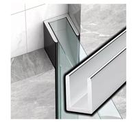 Profilo per vetro doccia Montaggio a parete Inserti per canale in vetro a U, Spessore 6/8/10/12 mm Senza telaio Fissaggio per pareti divisorie del bagno, per Box doccia(Silver,W8mm(5/16″))