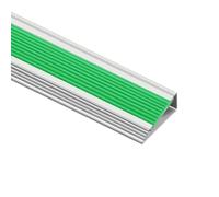 Profilo scala alluminio antiscivolo, striscia L rinforzata, montaggio autoadesivo facile, finitura decorativa, adatto a gradini piastrelle, legno, moquette(Green 45x21mm,0.91m/36in)