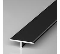 Profilo T In Alluminio, Striscia Di Soglia Per Pavimento, Larghezza 30-60mm | Striscia di Transizione per Pavimento, Soglia Porta e Riempimen to Fessure Parquet e Piastrelle(Black,50mmx140cm)