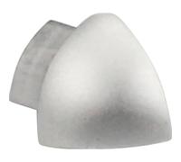 Profilo terminale a quarto di tondo angolo esterno alluminio argento opaco 10 mm Argento opaco