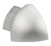 Profilo terminale a quarto di tondo in alluminio argento lucido 8 mm Argento brillante