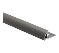 Profilo terminale a quarto di tondo in PVC opaco grigio scuro 8 mm x 2,5 m Grigio scuro