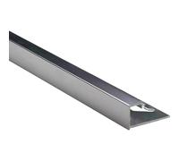 Profilo terminale quadrato alluminio argento brillante 10 mm x 2,5 m Argento brillante