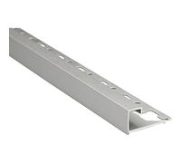 Profilo terminale quadrato alluminio argento opaco 10 mm x 2,5 m Argento opaco