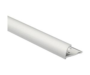 Profilo terminale quarto di tondo alluminio argento opaco 10 mm x 2,7 m Argento opaco