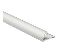 Profilo terminale quarto di tondo alluminio argento opaco 8 mm x 2,7 m Argento opaco