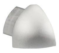 Profilo terminale quarto di tondo angolo esterno alluminio argento lucido 10mm Argento brillante