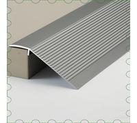 Profilo Transizione Alluminio Rampa Di Soglia Per Un Dislivello Di 25-55mm, Strisce Di Transizione Pavimento Per Laminare Legno Per Piastrellare, Lunghezza 90cm(Iron gray)