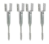 Profilo U Terra Manicotto Filettato 4x 10 CM 86,5 CM Lungo 10x10 Zincato a Caldo