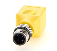 Profinet - Adattatore RJ45 a M12, 4 pin, codice D, adattatore passante, grado di protezione IP67, schermato, connettore rotondo Ethernet M12 a RJ45 Cat5e, per ingegneria meccanica e automazione