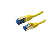 ProfiPatch Cat.6A S/FTP RJ45 con cavo grezzo Cat.7 PiMF senza alogeni LSZH Premium AWG26 RJ45 pannello placcato oro DSL Ethernet TV rete LAN 10GB giallo 15m