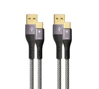 ProfiPatch - Cavo dati USB A a USB C, 60 W, QC 3 A, 2 x 2 m, colore grigio, con contatto dorato, cavo dati USB, cavo di ricarica rapida per notebook, laptop e telefoni cellulari