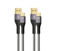 ProfiPatch - Cavo dati USB A a USB C, 60 W, QC 3 A, 2 x 3 m, colore grigio, con contatto dorato, cavo dati USB, cavo di ricarica rapida per notebook, laptop e telefoni cellulari