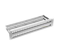 ProfiPatch Patch panel 19 pollici 48 porte pannello di distribuzione per Keystone Module montaggio rack 2U, grigio