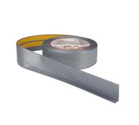 ProfiPVC Battiscopa PVC 50x20 mm - 1 metro, Adesivo, con Striscia Spezzata, Battiscopa Angolare Autoadesivo, flessibile e morbida, montaggio facile, 50x20 mm, Argento