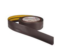 ProfiPVC Battiscopa PVC 50x20 mm - 15 metro, Adesivo, con Striscia Spezzata, Battiscopa Angolare Autoadesivo, flessibile e morbida, montaggio facile, 50x20 mm, Marrone Scuro