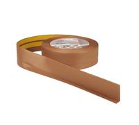 ProfiPVC Battiscopa PVC 50x20 mm - 5 metro, Adesivo, con Striscia Spezzata, Battiscopa Angolare Autoadesivo, flessibile e morbida, montaggio facile, 50x20 mm, Ambra