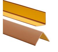 ProfiPVC Profilo Angolare PVC 50x50 mm - Listello di protezione in plastica flessibile - Striscia autoadesiva - Riparo dei profili angolari e bordi, facile da installare - 200cm, Ambra