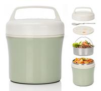 profiwoab Contenitore termico per mangiare, 1,2 l, in acciaio inox con cucchiaio, ciotola termica a prova di perdite, per bambini, adulti, contenitore termico per porridge pasti