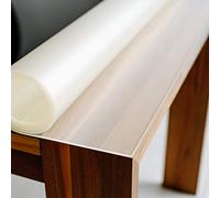 Profolio Pellicola da tavolo rettangolare e leggera trasparente con bordo a V smussato, tovaglia satinata fine come protezione senza bolle d'aria, pellicola da tavolo da 2 mm, 140 x 70 cm, dimensioni