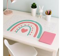 PROFOLIO Sottomano da scrivania per bambini, antiscivolo e lavabile, con motivo arcobaleno, per giocare e dipingere, adatto come sottomano per bricolage e protezione da tavolo, dimensioni: 60 x 40 cm