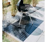 PROFOLIO Tappetino per barbecue nero per tutte le griglie, protezione dal calore e dalle scintille, tappetino ignifugo per barbecue a gas, griglia elettrica e carbonella, 140 x 90 cm, dimensioni a