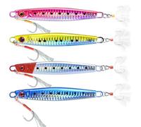 Profondo Affondamento Mare Esche da Pesca, WASAGA 4pz 60g/80g/100g/120g/150g/180g Metallo duro Mare Spinner Pesce Esca per Tonno Salmone Cernia & Jigging Lure