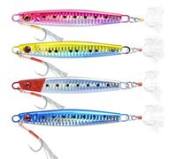 Profondo Affondamento Mare Esche da Pesca, WASAGA 4pz 60g/80g/100g/120g/150g/180g Metallo duro Mare Spinner Pesce Esca per Tonno Salmone Cernia & Jigging Lure
