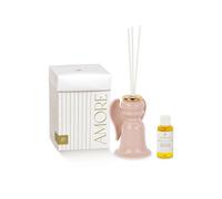 Profumatore ANGELO plisse ROSA in porcellana 50 ml - 11 cm BOMBONIERA 1FAS