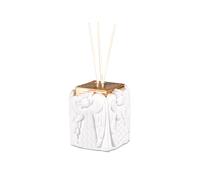 Profumatore Angelo Tappo Oro dimensione 7,2x h 8,5 cm per comunione battesimo in scatola regalo , bomboniera bianco
