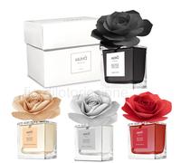 MUHA' | Profumatore per ambienti Art Diffuser, Fragranza Legni e Tè, Diffusore Ambiente con Rosa in Legno di Betulla, Formato da 100 ml