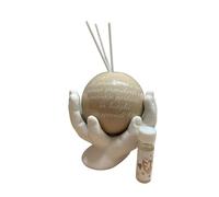 Profumatore in Ceramica con Dedica, 11x6x18 cm, Set Regalo con Scatola, Nastri e Mini Profumo, idea regalo festa dei nonni (Avorio)