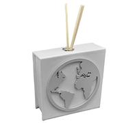 Profumatore in Ecopelle bianco MONDO tema viaggio Bomboniere Matrimonio, Battesimo, Comunione, Cresima, Laurea, Anniversari di Matrimonio e regali utili, originali ed economici. (I102LG)