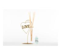 Profumatore in metallo oro cuore LOVE in scatola regalo BOMBONIERA 0XAB