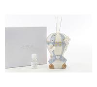Profumatore MONGOLFIERA porcellana CELESTE luce led 10x15 cm BOMBONIERA 124X