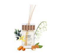 Profumatore per ambiente di design QC Terme Aria Monte Bianco 250 ml, diffusore a bastoncini, fragranza alla vaniglia, caramello, mandarino e bergamotto Made in Italy