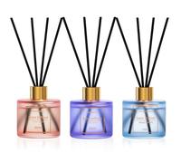 Profumatore per Ambienti 3 Pack 50ml Pesca/Fresia/Shangri-la,Diffusore Profumo Ambiente con 12 Bastoncini,Diffusore di Fragranze per Bagno,Appartamento