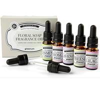 Profumi di Sapone, Olio profumato per Sapone, Profumo Gelsomino, Rosa, Lavanda, Lilla e Fresia, Oli profumati per la Produzione di Sapone, 5 x 10 ml profumi di Sapone in Bottiglie di Vetro
